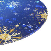 Planche À Découper Fond bleu de Noël avec flocons d'or (Coin)