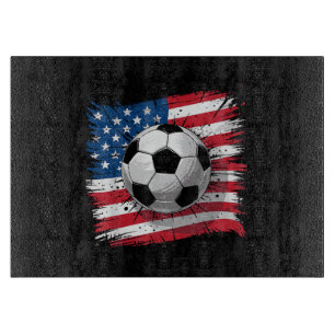 Planche À Découper Football patriotique hommes drapeau américain État