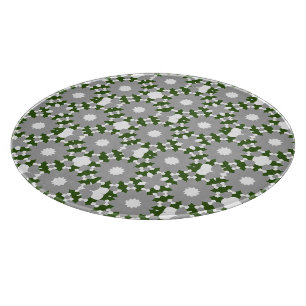 Planche À Découper Forest Green Grey White Cercles connectés Motif