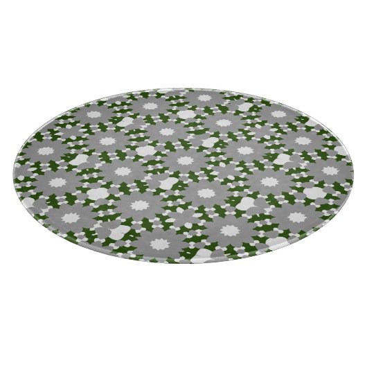 Planche À Découper Forest Green Grey White Cercles connectés Motif (Coin)