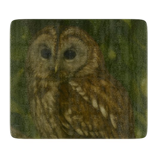 Planche À Découper Forest Sentinel - Tawny Owl Wildlife Art (Devant)