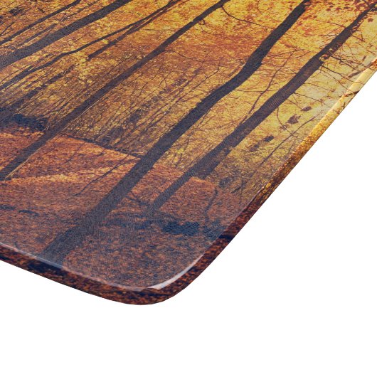 Planche À Découper Forêt automnale Feuilles Nature Lumière Arbres (Coin)
