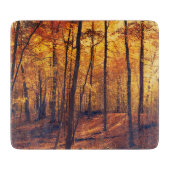 Planche À Découper Forêt automnale Feuilles Nature Lumière Arbres (Devant)