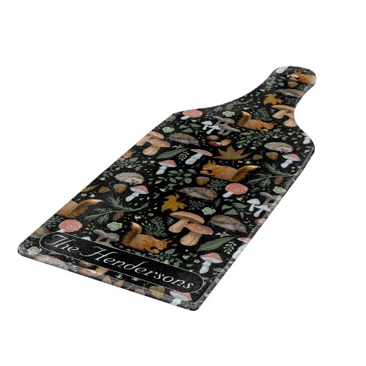 Planche À Découper Forêt d'automne Animaux d'automne et champignons (Coin)