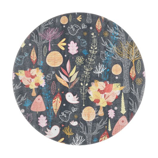 Planche À Découper Forêt d'automne : Beauté saisonnière texturée. (Devant)