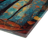 Planche À Découper Forêt d'automne de mosaïque Abstraite (Coin)