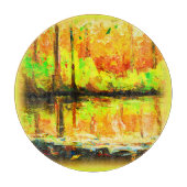 Planche À Découper "Forêt De Marais Vibrante" Belle Peinture. Command (Devant)