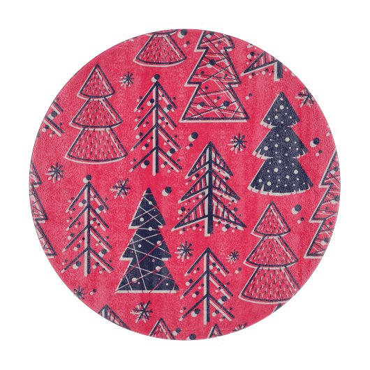 Planche À Découper Forêt de Noël : Papier peint en silhouette d'hiver (Devant)
