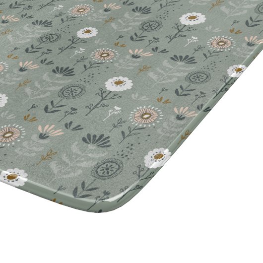 Planche À Découper Forêt Florale Sage Green (Coin)