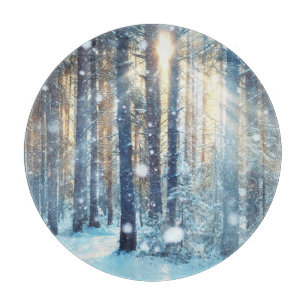 Planche À Découper Forêt neigeuse Scène hivernale gelée