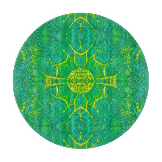 Planche À Découper Forêt papillon Bohème Arabesque Motif Vert (Devant)