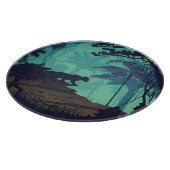Planche À Découper Forêt tropicale, arrière - plan du soir jaguar. (Coin)