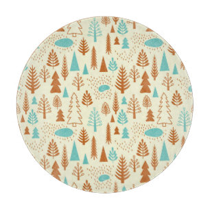 Planche À Découper Forêt vintage : Motif naturel intemporel.