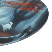 Planche À Découper Forêts éffrayantes d'automne avec un fantôme (Coin)