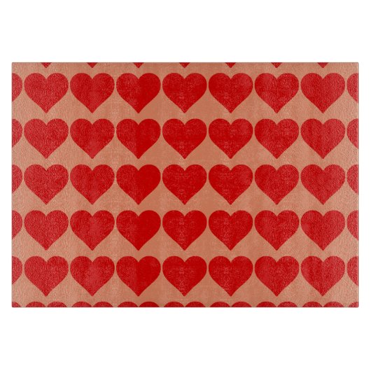 Planche À Découper Forme de cœur rouge amour classique minimalisme (Devant)