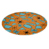 Planche À Découper Formes atomiques MCM Turquoise sur orange (Coin)