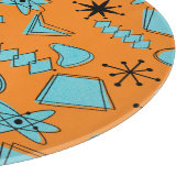 Planche À Découper Formes atomiques MCM Turquoise sur orange (Coin)