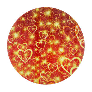 Planche À Découper Formes cardiaques Heureuses Saintes-Valentin Motif