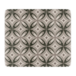 Planche À Découper Formes circulaires rétro beige et marron