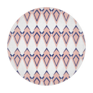 Planche À Découper Formes géométriques déco rose corail bleu