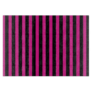Planche À Découper Fouchsia et bandes de bonbons noirs