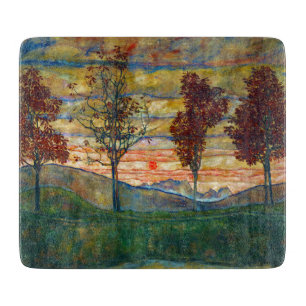 Planche À Découper Four Trees (Landscape Art) (par Egon Schiele)