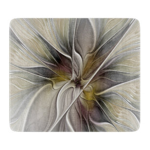 Planche À Découper Fractal floral, fleur de fantaisie aux couleurs de