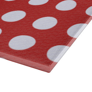 Planche À Découper Fractales blanches pois rouges Fond de fractales