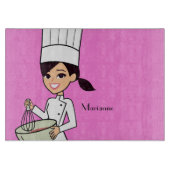 Planche à découper fraîche de chef de fille avec (Devant)
