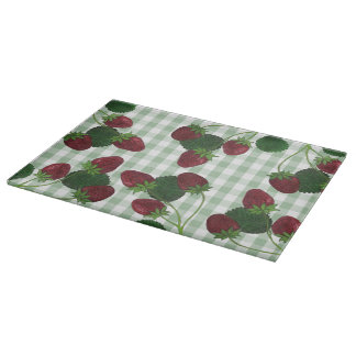 Planche À Découper Fraise Et Lampe En vichy