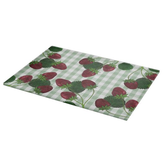 Planche À Découper Fraise Et Lampe En vichy (Coin)