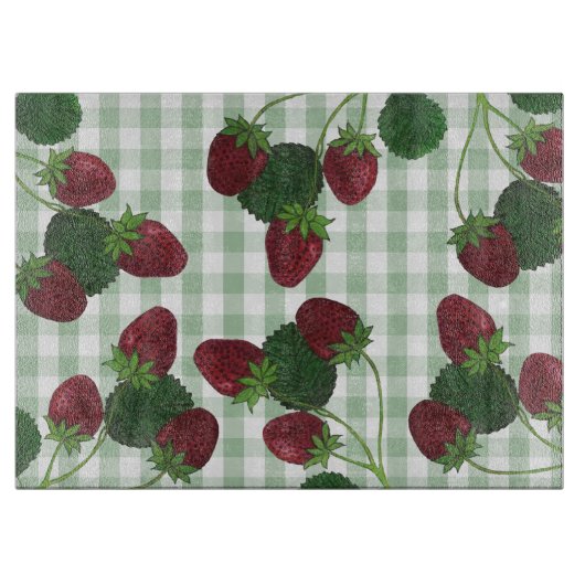 Planche À Découper Fraise Et Lampe En vichy (Devant)