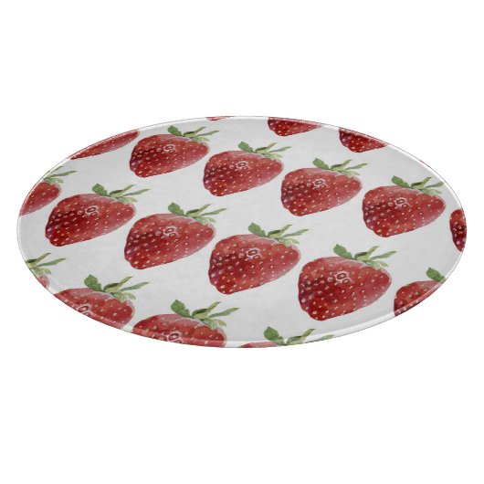 Planche À Découper Fraises d'aquarelle : motif transparent (Coin)