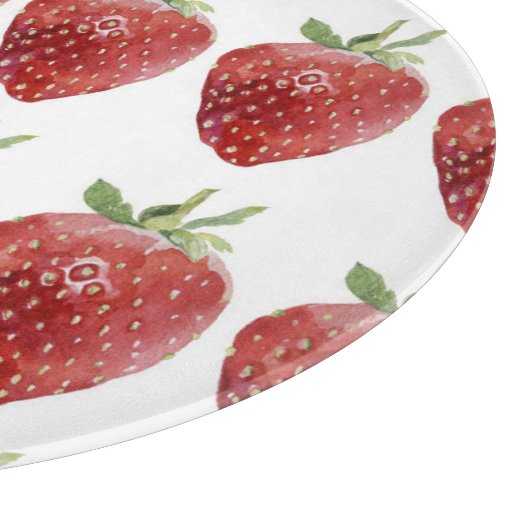 Planche À Découper Fraises d'aquarelle : motif transparent (Coin)