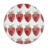 Planche À Découper Fraises d'aquarelle : motif transparent (Devant)