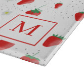 Planche À Découper Fraises et fleurs d'été mignonnes Monogramme (Coin)