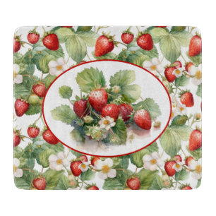 Planche À Découper Fraises mignonnes aquarelle