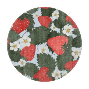 Planche À Découper Fraises : motif de fruits d'été.