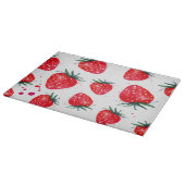 Planche À Découper Fraises Planche décorative de coupe en verre (Coin)