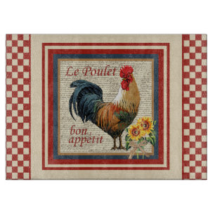 Planche À Découper Français rouge Country Rooster Le Poulet