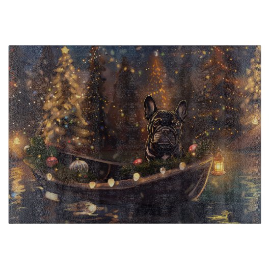 Planche À Découper French Bulldog Christmas Festive Voyage (Devant)