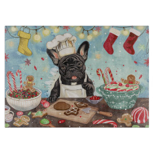 Planche À Découper French Bulldog Holiday Baking : Noël festif