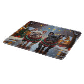 Planche À Découper French Bulldogs Christmas Snow Holiday (Coin)