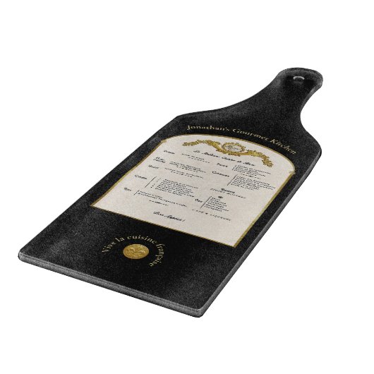 Planche À Découper French Menu Black Glass Cutting Board (Coin)