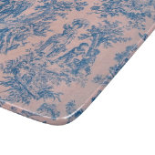 Planche À Découper French toile de jouy bleu et rose élégant (Coin)