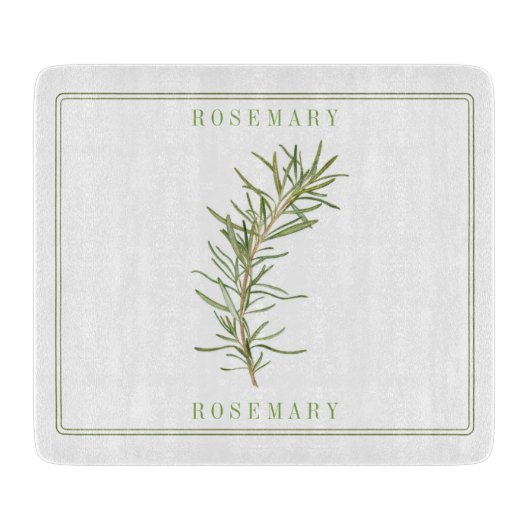 Planche À Découper FRESH ROSEMARY 6x7 Panneau de découpe en verre (Devant)