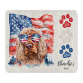 Planche À Découper Friandise drôle de chien Cocker Spaniel Rouge Blan (Devant)