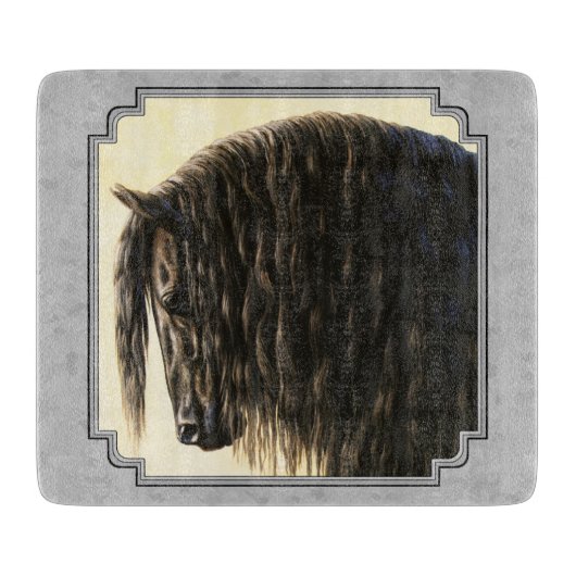 Planche À Découper Friesian Draft Horse Silver Grey (Devant)