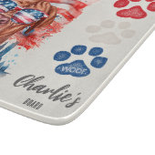 Planche À Découper Frites drôles rouges blanches et bleues pour chien (Coin)