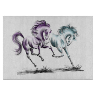 Planche À Découper Frolicking Racing Chevaux sauvages